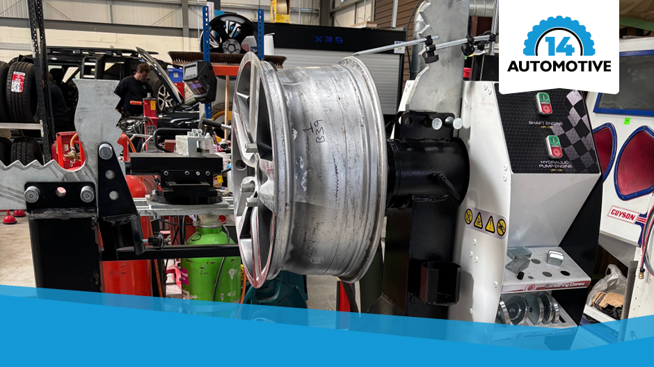 Straightening a bent alloy wheel